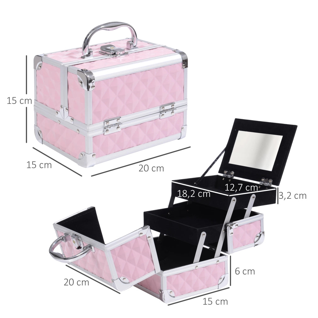 Beauty Case Professionale ¨C Xylo ¨C Alluminio con Specchio e Lucchetto 20x15x15cm