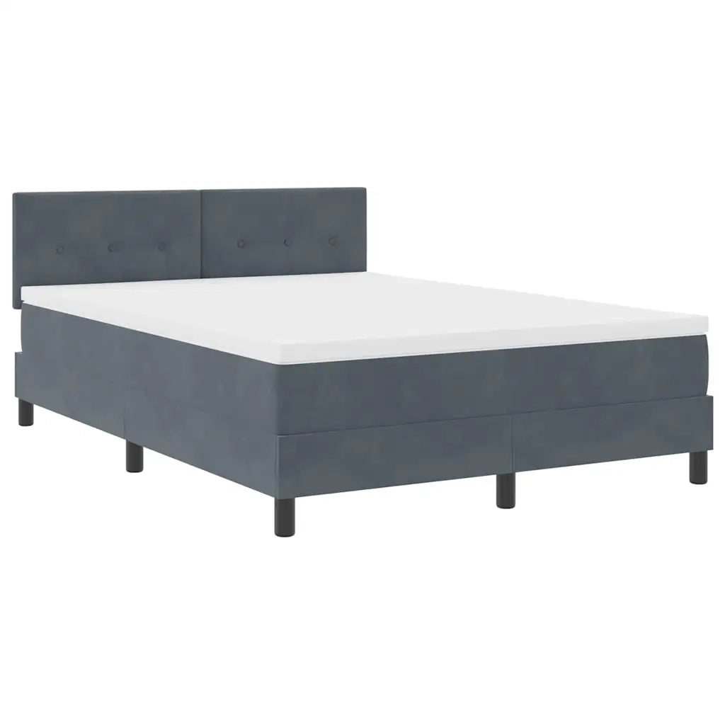 Letto a molle con materasso Grigio scuro 160 x 200 cm Velluto 3339183