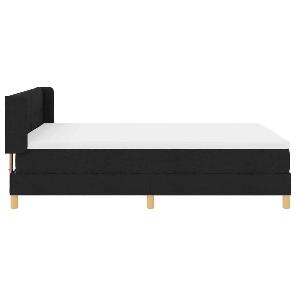 Letto a molle con materasso Nero 190 x 140 cm Tessuto 3341288