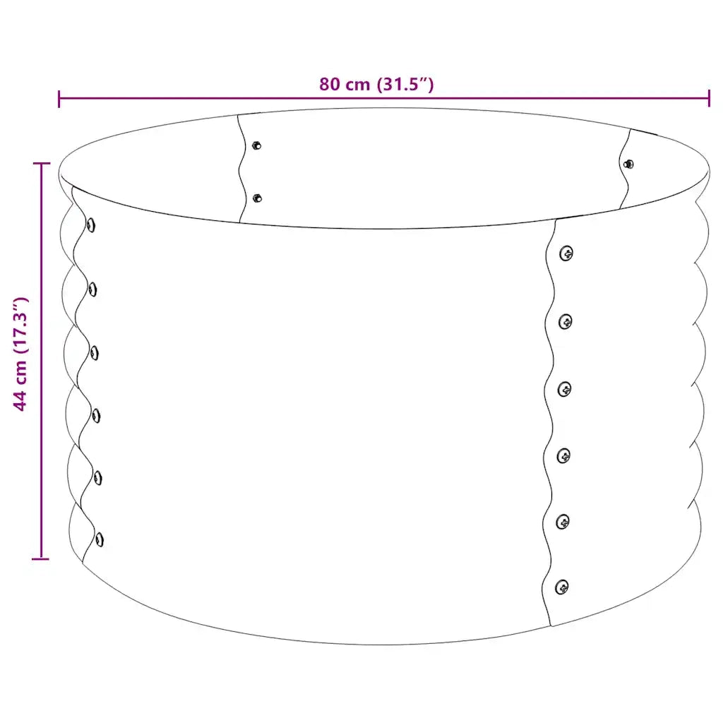 Letto Rialzato Giardino 80x80x44 cm in Acciaio Zincato Grigio 45530