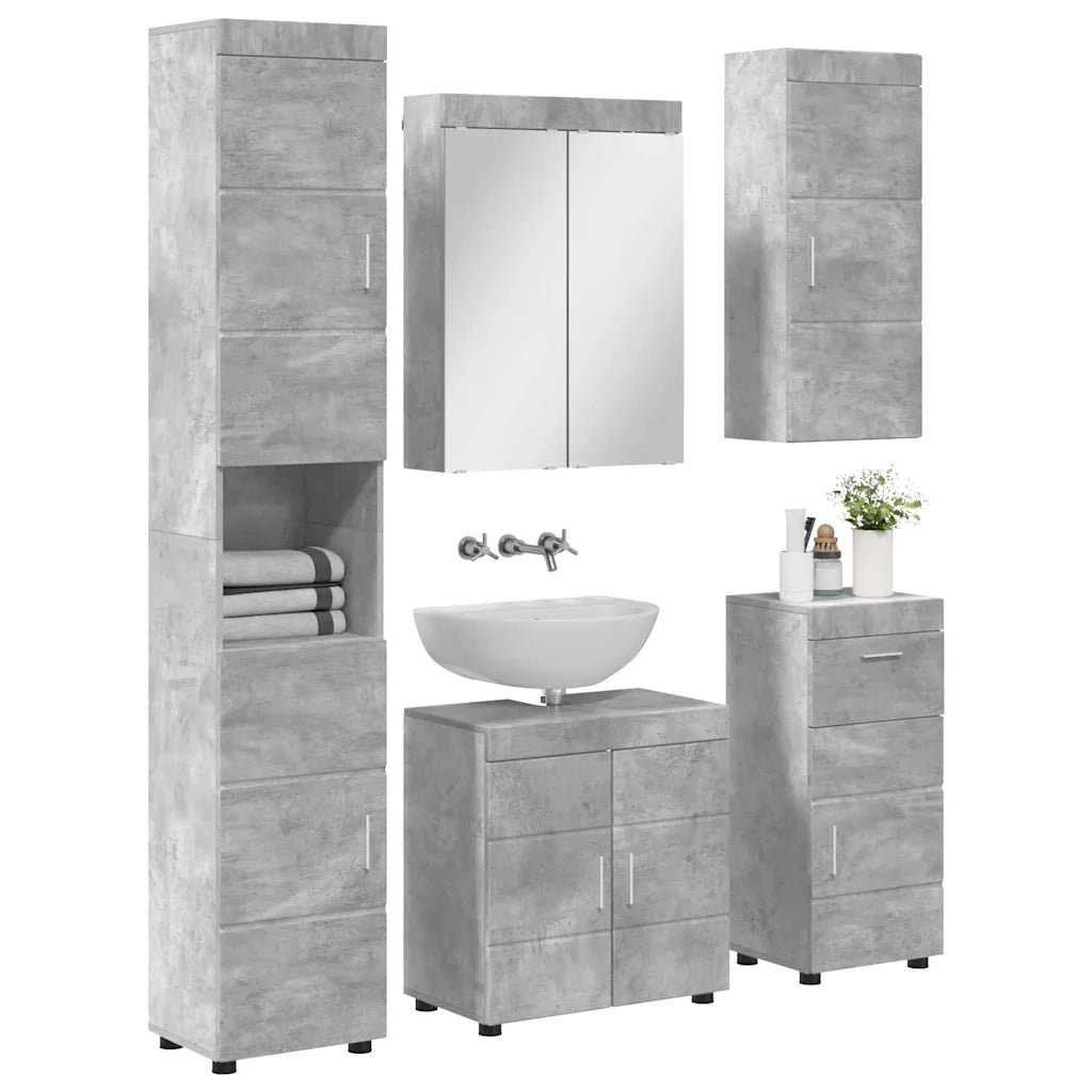 Set di mobili per il bagno TULUM 5 pcs Grigio cemento 3398057