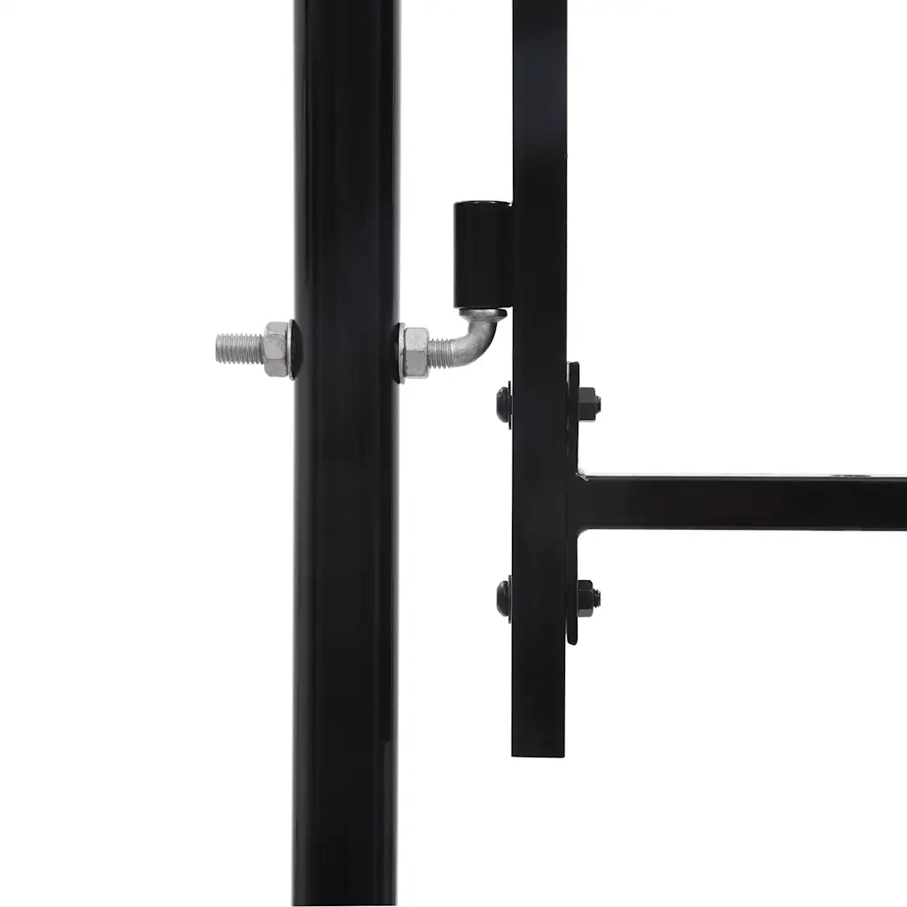 Cancello per recinzione Boxtel porta singola con punta in acciaio 1x1,2 m Nero 146033