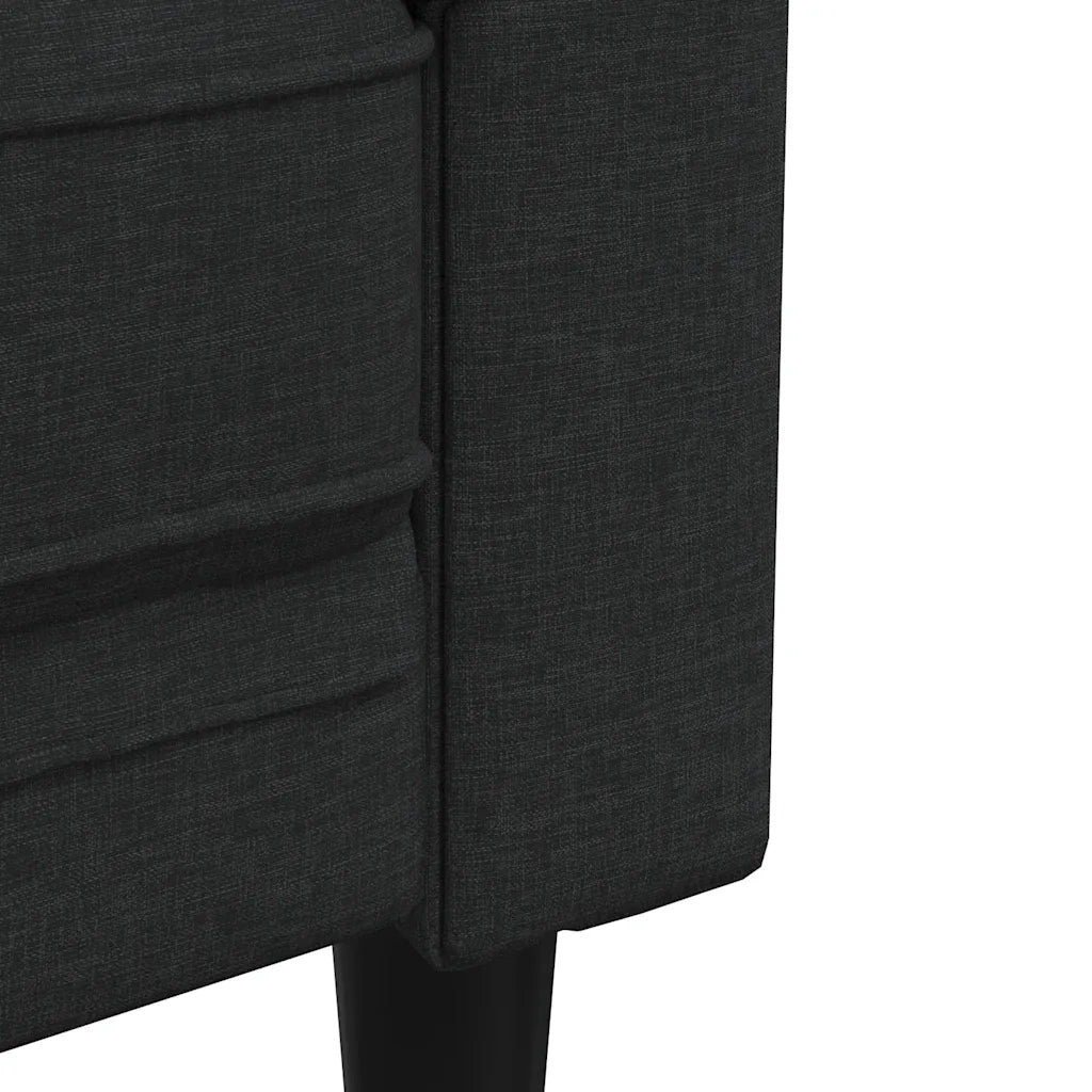 Divano Chesterfield a 2 Posti Nero in Tessuto 372549