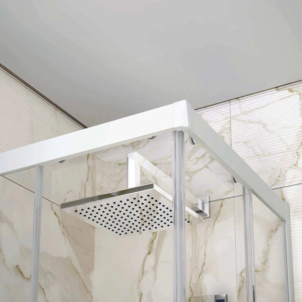Box Doccia 70x90 CM H 200 Vetro Trasparente Profilo Bianco mod. Lite