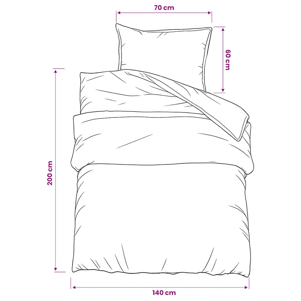 Set Copripiumino Grigio 140x200 cm in Cotone 136432