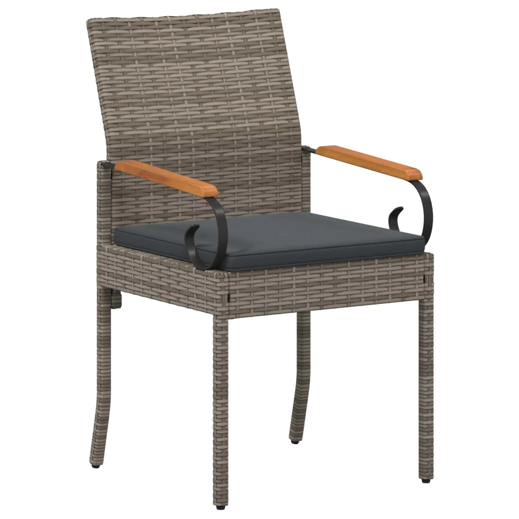 Sedie da giardino con cuscino 2 pcs Grigio e Grigio Scuro 42025881