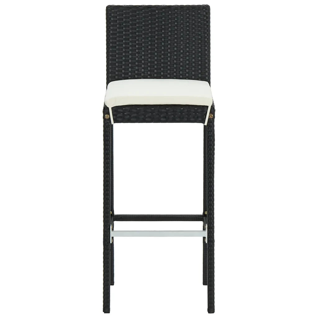 Set da Bar da Giardino 5 pz con Cuscini Nero 3067944