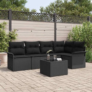 Set Divano da Giardino con cuscino 6 pcs polyrattan