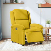 Poltrona Reclinabile Elettrica Gialla in Velluto 3204285