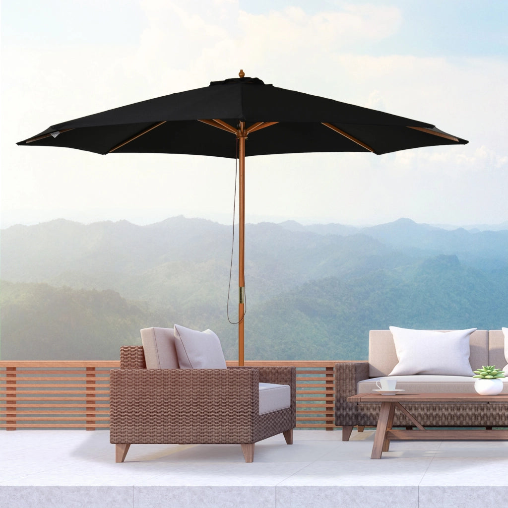Sonnenschirm in legno ¨C Minimal ¨C ? 300 cm nero