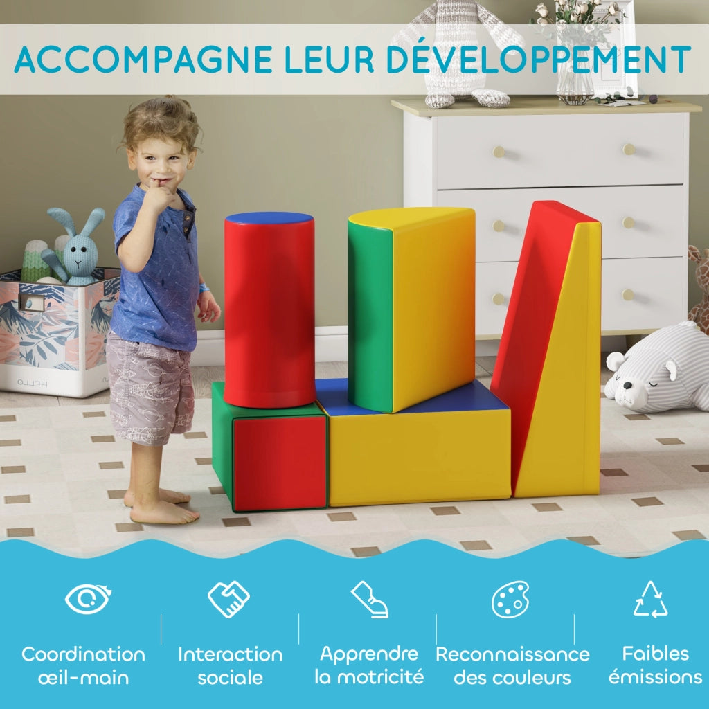Set 5 Moduli Motricit¨¤ Bambini ¨C Xylo ¨C Schiuma EPE Multicolore
