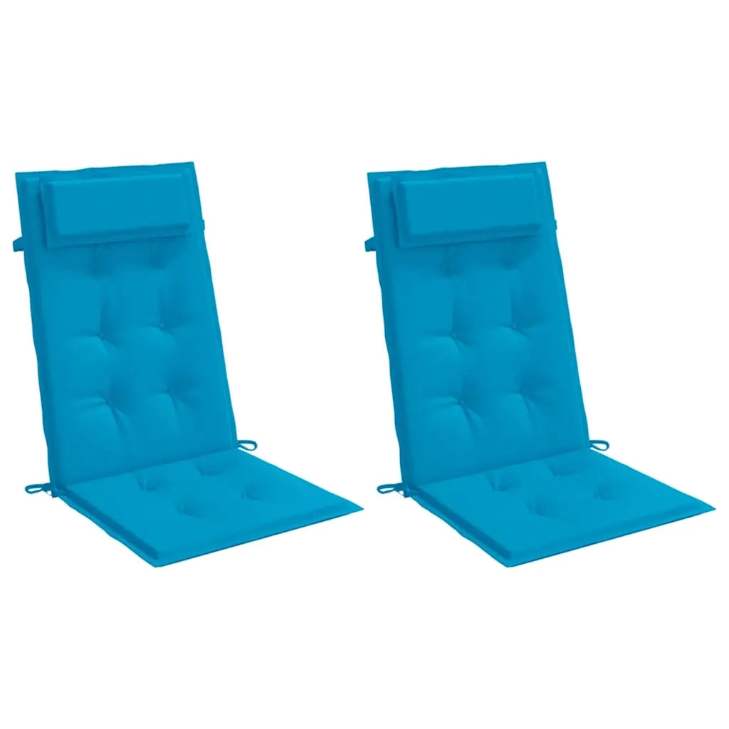 Cuscini Sedia con Schienale Alto 2 pz Blu Chiaro Tessuto Oxford 361886