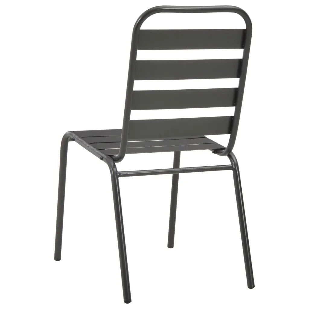 Sedie da Esterno Impilabili 2 pz in Acciaio Grigio 44257