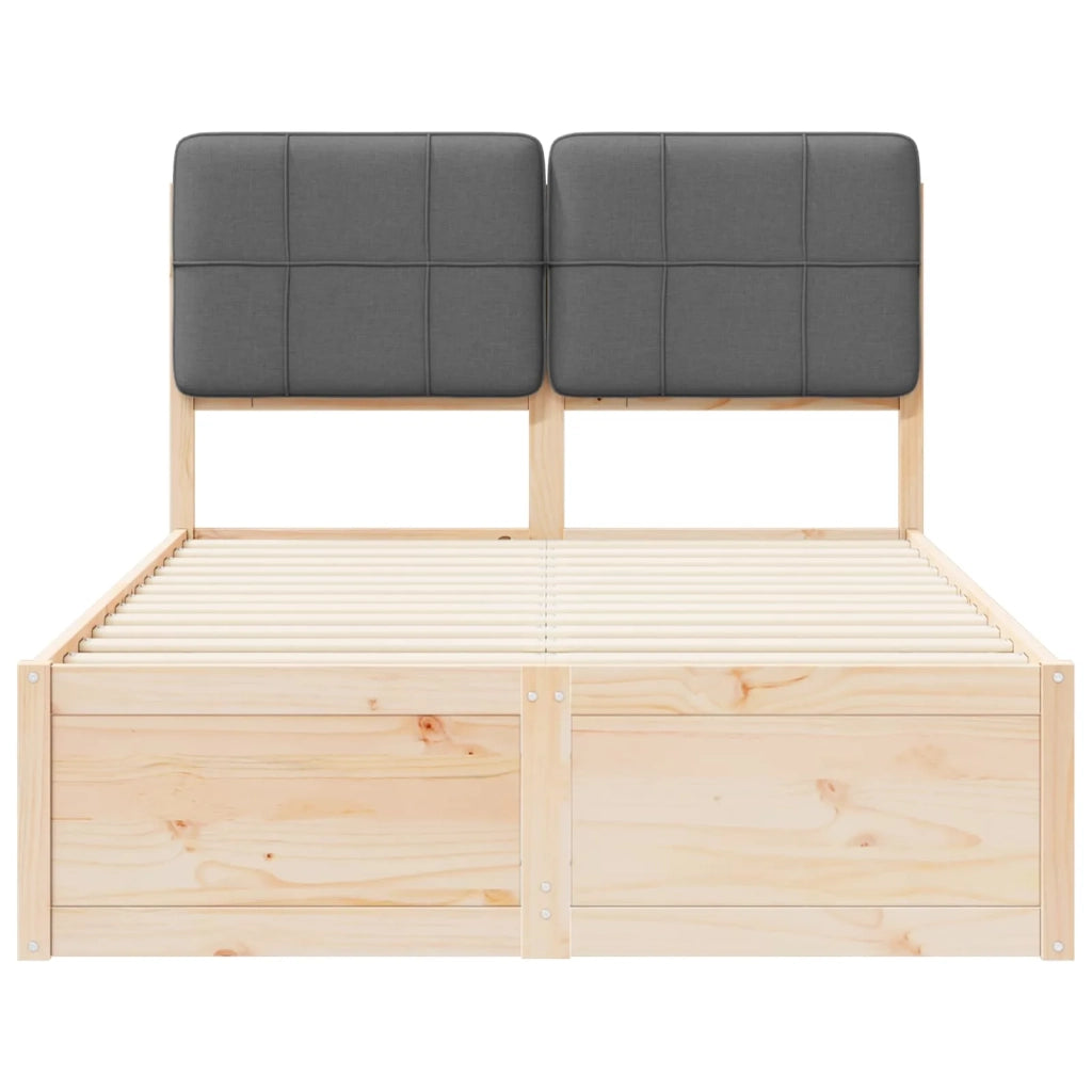 Letto con Testiera Rivestita-Struttura Letto con Testiera Grigio scuro 120 x 190 cm 835447