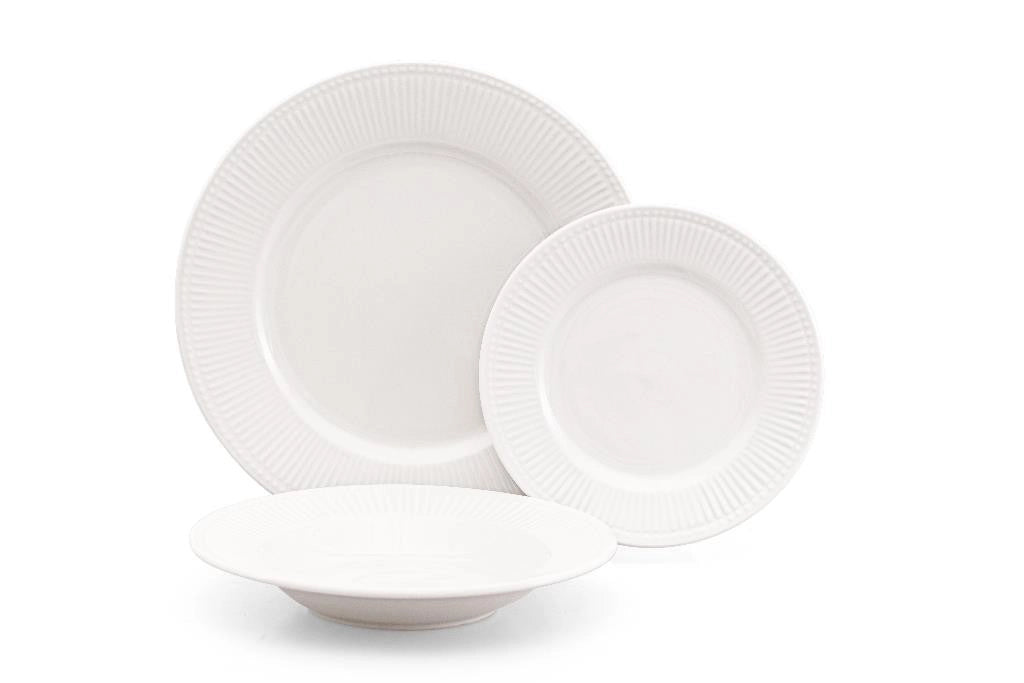 Servizio di Piatti da Tavola in Porcellana Liberty White 18 Pezzi