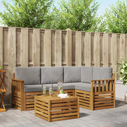 Set di divani da esterno 5 pcs Grigio Naturale e Chiaro 3374761