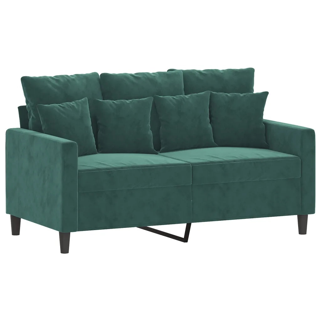 Set di Divani 3 pz con Cuscini Verde scuro in Velluto