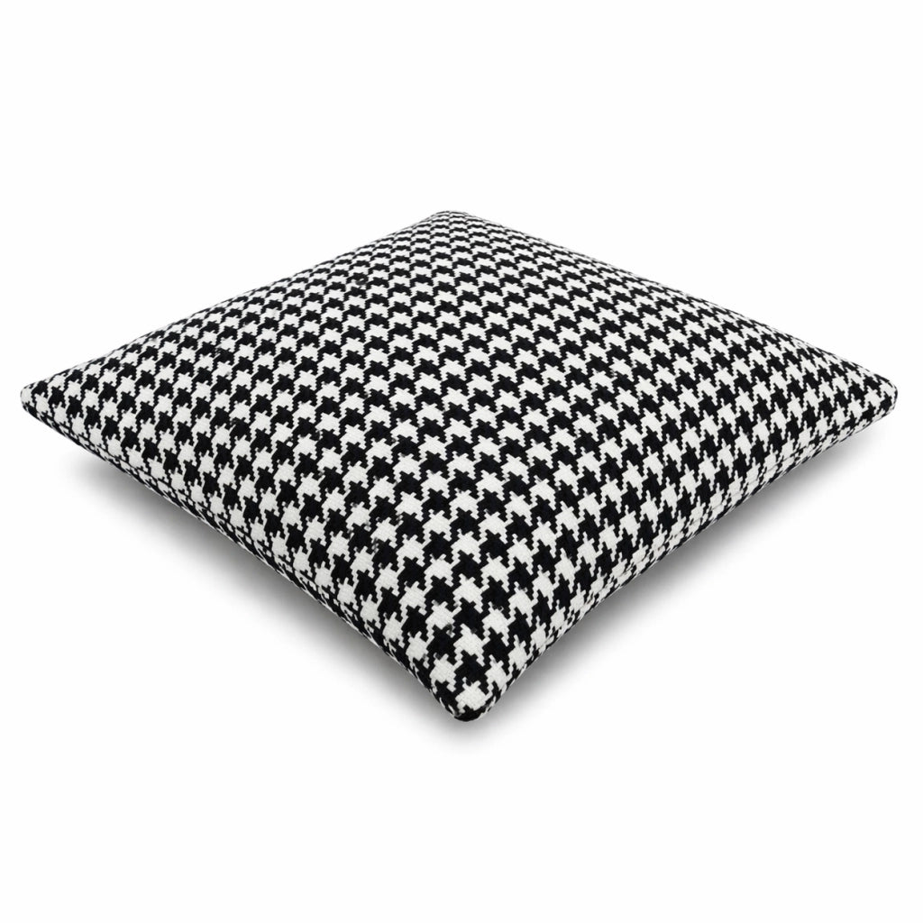 Cuscino decorativo 45x45 cm Sfoderabile in poliestere - Nero/Bianco