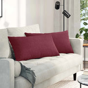 Cuscini da Divano 2 pz-Set di 2 Cuscini per Sofa Rosso Vino 80 x 40 cm Tessuto