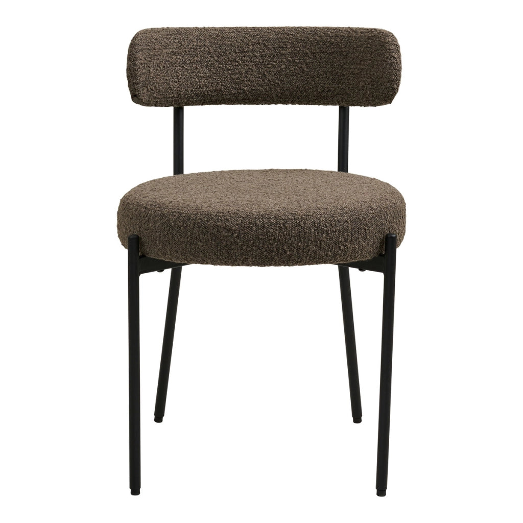 Set di 2 Sedie Badalona, Marrone, Tessuto, 49,5x47x72,5 cm