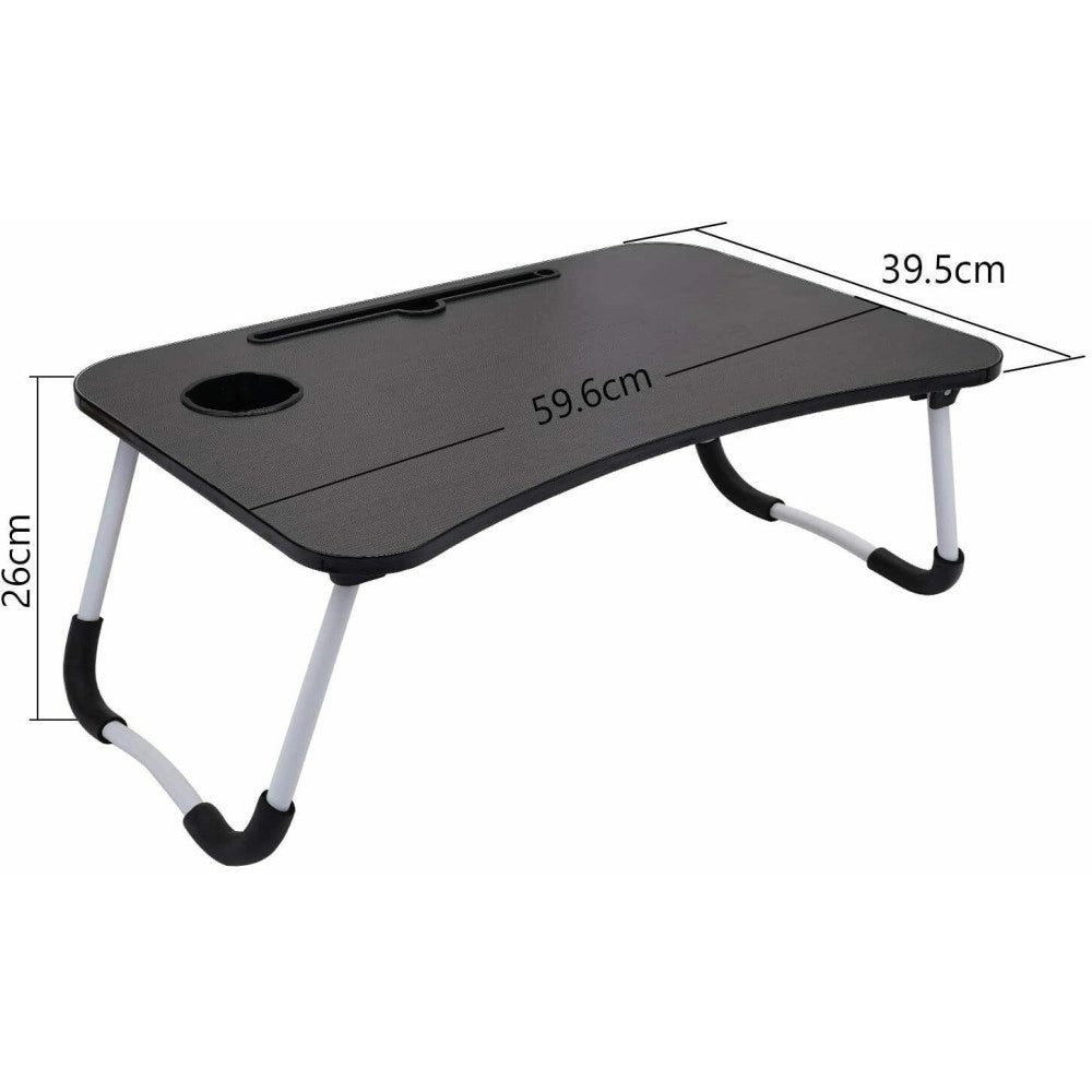 Trade Shop - Tavolino Pieghevole Vassoio Scrivania 60x40x28 Cm Tavolo Per Computer Portatile -