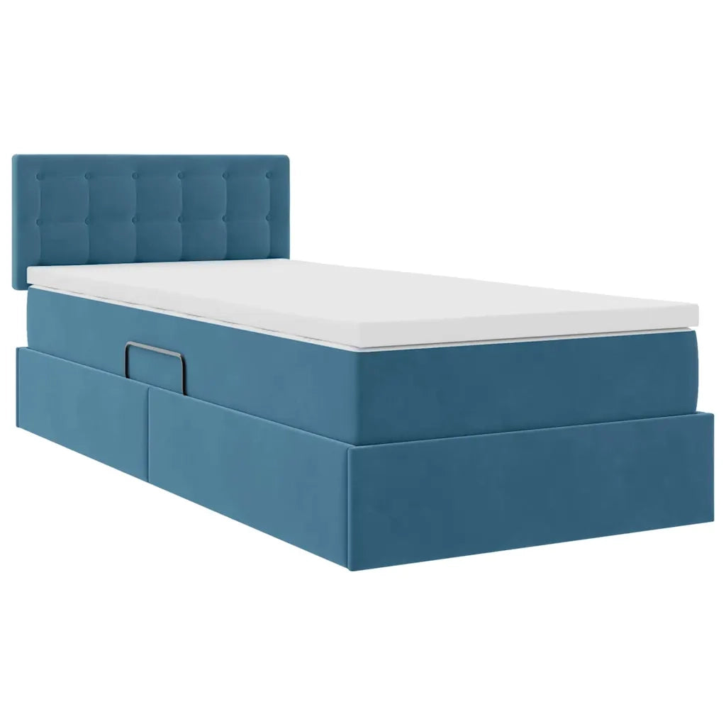 Letto con Contenitore Blu Scuro 90 x 200 cm Velluto 3370855