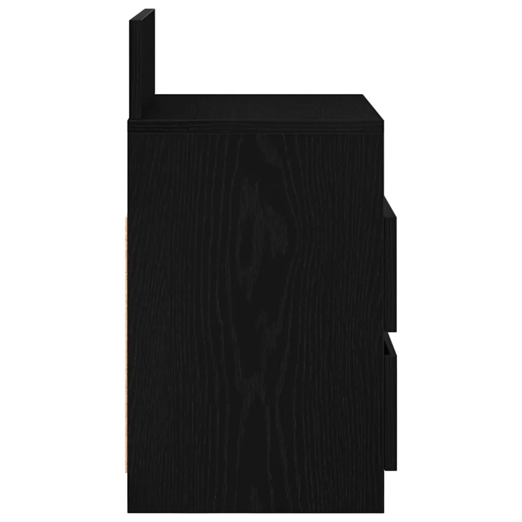Comodino | Armadio da Notte | Mobiletto da notte con 2 Cassetti Nero 40x33x60 cm