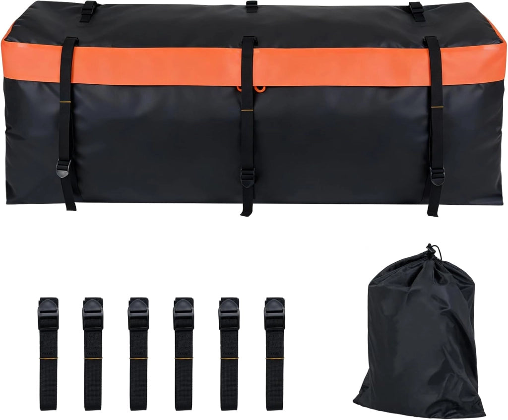 Borsa da Carico, Organizer Bagagliaio Auto in PVC Impermeabile con Cinghie Rinforzate e Sacca Portaoggetti, Borsa da Trasporto Pieghevole per Viaggio e Campeggio (455L| 146 x 61 x 51 cm)