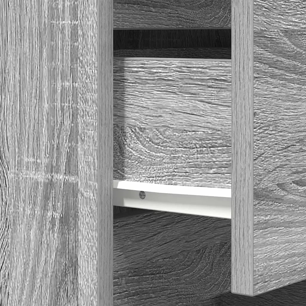 Comodino con 3 Cassetti Grigio Sonoma 39x35x65 cm 861347