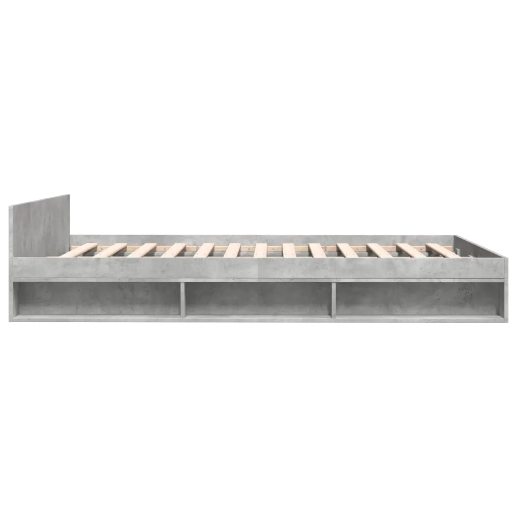 Letto matrimoniale | Letto per adulti | Giroletto Cassetti Grigio Cemento 120x190 cm Legno Multistrato