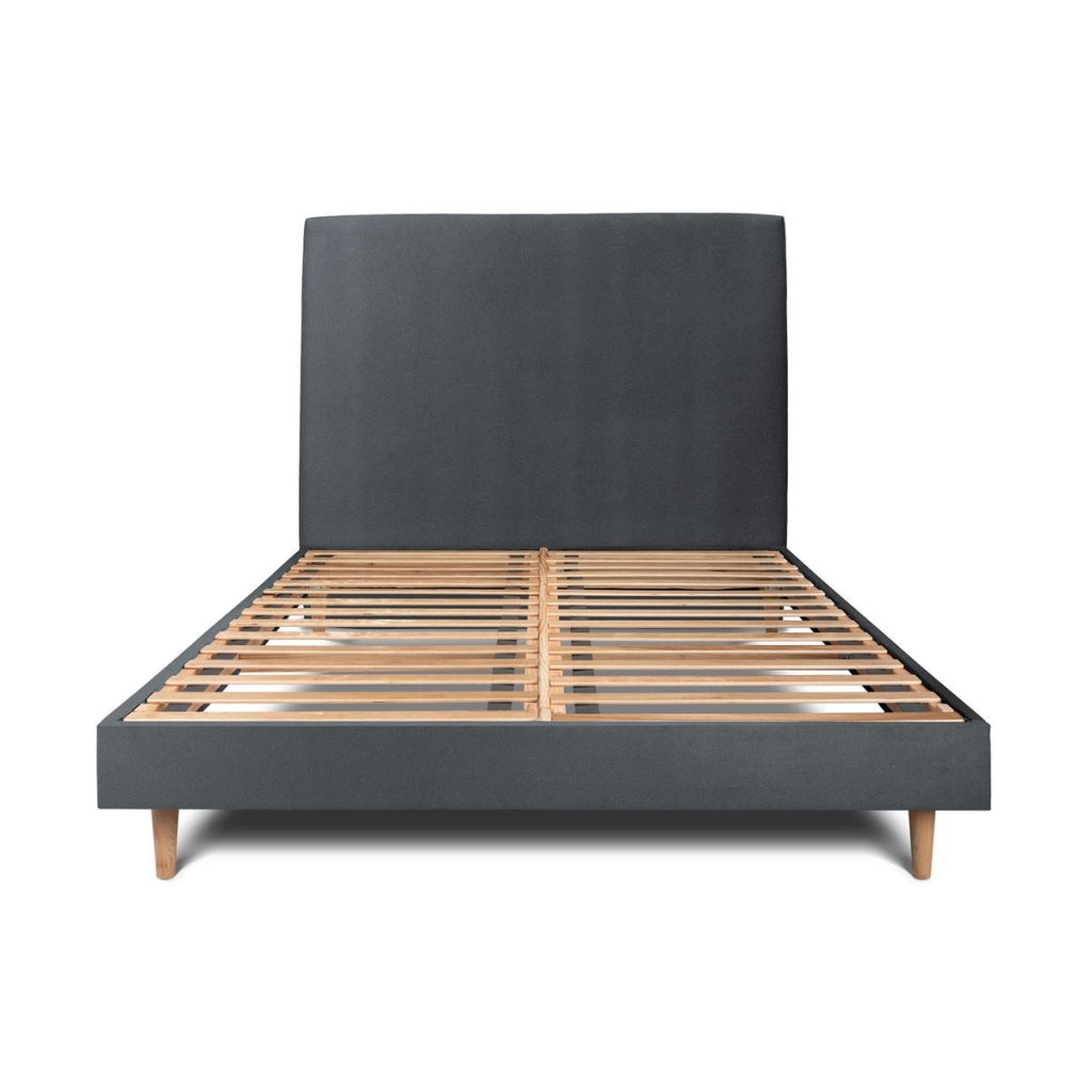 Letto 200x200 cm con testata imbottita - Tessuto velluto