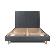 Letto 200x200 cm con testata imbottita - Tessuto velluto