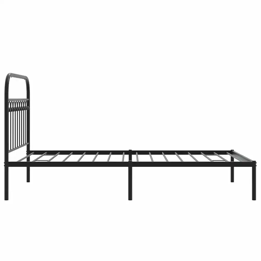 Giroletto con Testiera in Metallo Nero 107x203 cm 376596