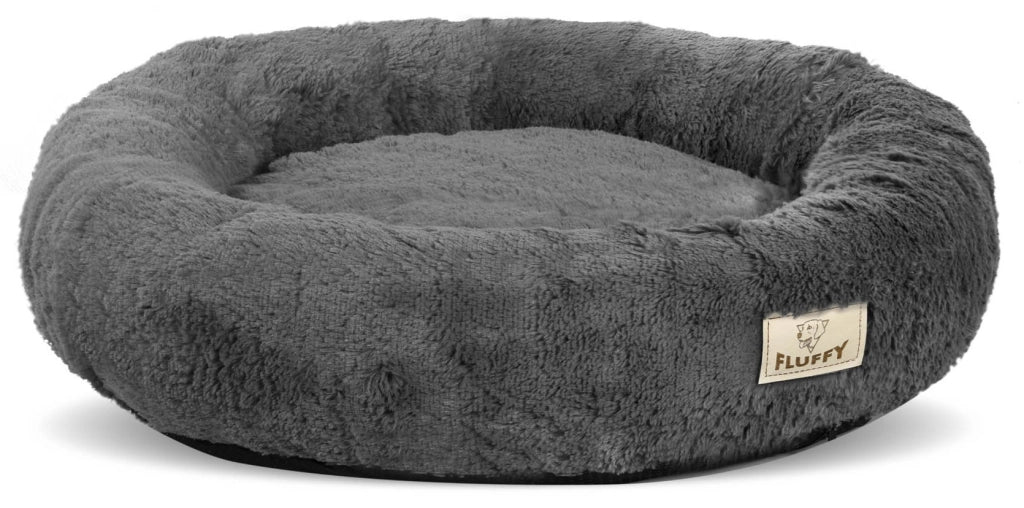 AIO FACTORY Letto per cani impermeabile Shaggy Bed grigio scuro da 80 cm