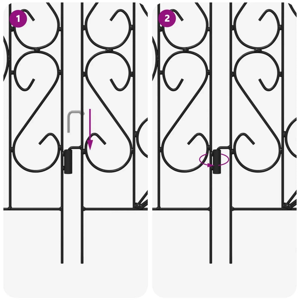 Recinzione per Giardino 5 pcs Nero Acciaio 42021370