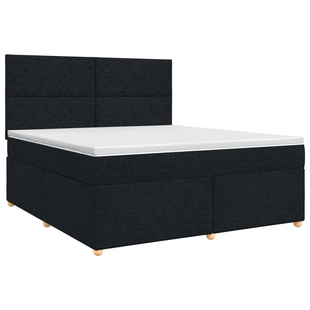 Letto box spring con materasso Nero 140 x 200 cm Tessuto 3453909