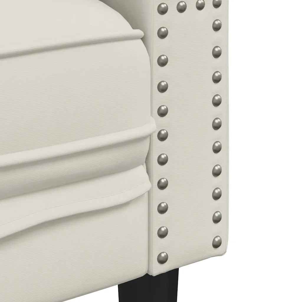 Poltrona Chesterfield Crema in Velluto 372680
