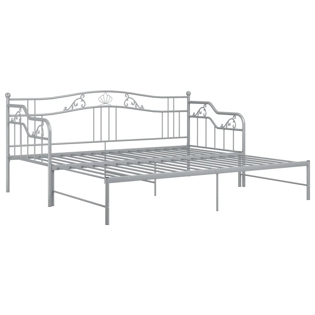 Telaio Divano Letto Estraibile Grigio in Metallo 90x200 cm 324766