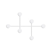Gancio da parete in metallo "Dama" - 82 x 10 x 60 cm - Bianco