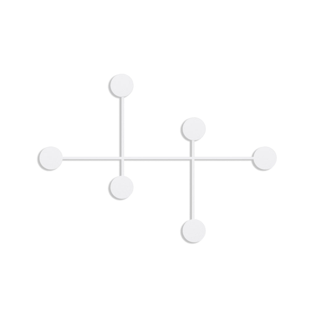 Gancio da parete in metallo "Dama" - 82 x 10 x 60 cm - Bianco