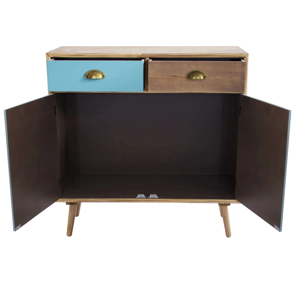 Mobiletto multicolore in Legno MDF cm 80x35x63 - HALLAM