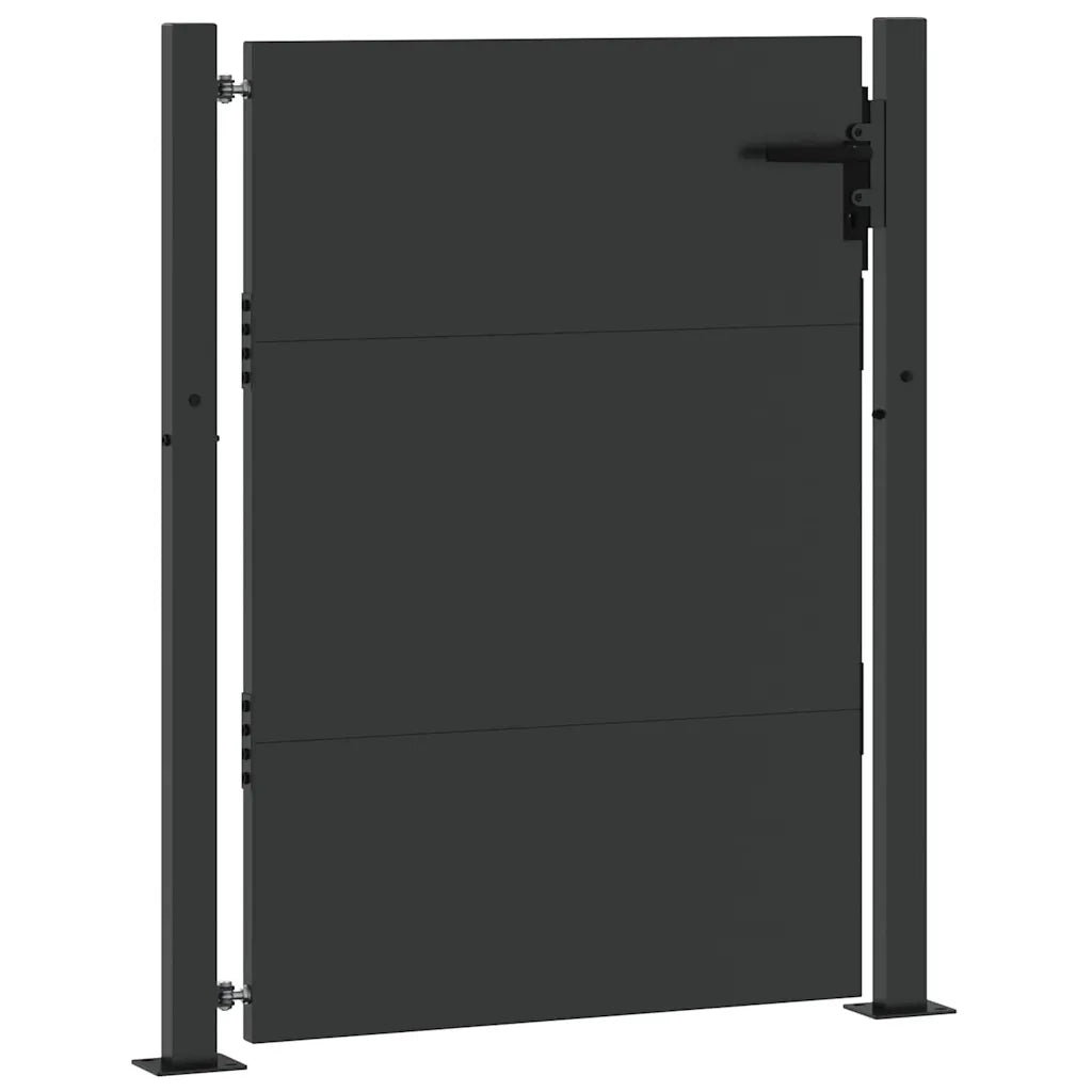 Cancello da giardino con blocco Nero 110 x 155 cm 42015906