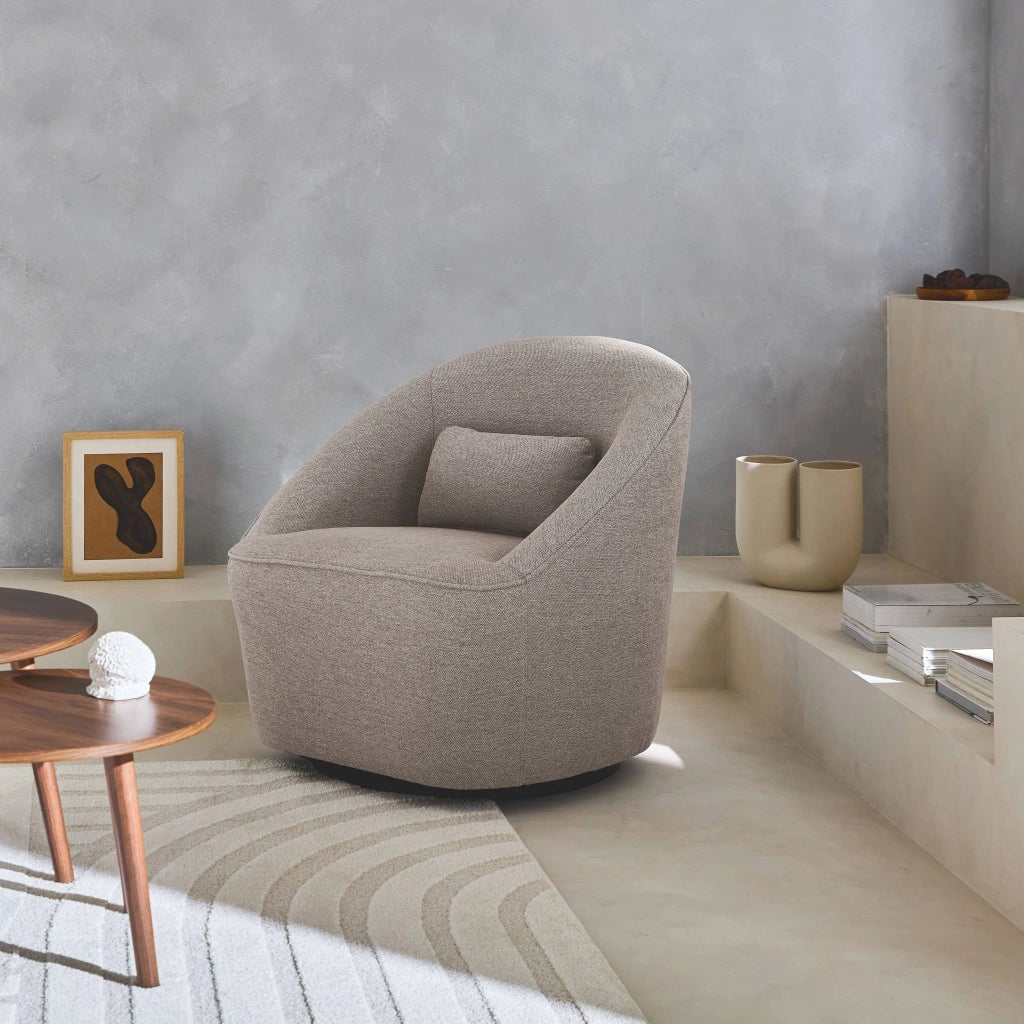 Poltrona girevole 360° con cuscino, grigio