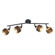 Spot soffitto industriale 4 luci nero oro E14 Italux
