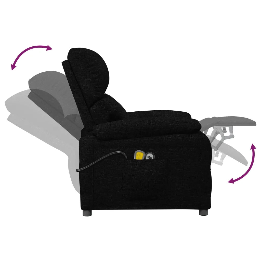 Poltrona Massaggiante Elettrica Nera in Tessuto 3098433