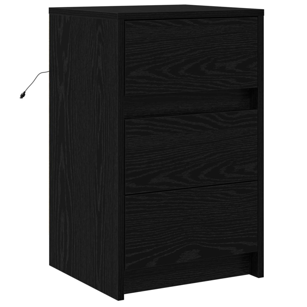 Armadio da Notte Rovere Nero 38 x 34 x 61 cm Legno multistrato 868932