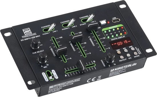 Mixatore DJ 3 canali con Bluetooth e lettore USB MP3
