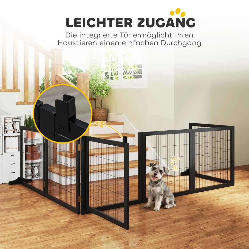 Cancelletto di sicurezza pieghevole per cani ¨C Xylo ¨C Legno di pino nero 432x36x70cm