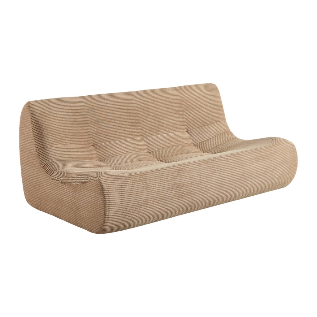 Poltrona in velluto a coste, 3 posti, beige scuro