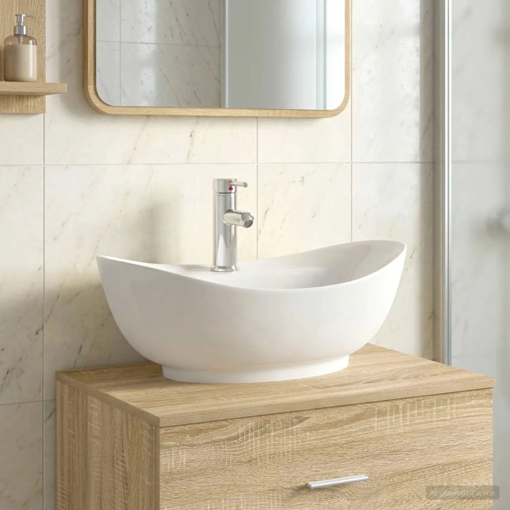 Lavabo da bagno Cromato 59 x 35 x 21 cm Metallo 890218
